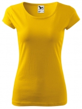 Tričko Pure 150 bavlněné dámské krátký rukáv kulatý průkrčník projmuté žluté